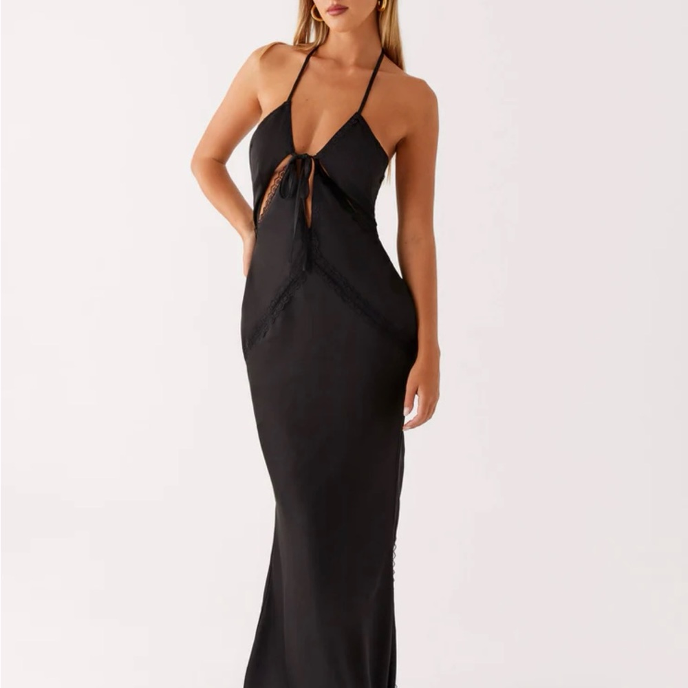 Peppermayo Black Backless Maxi Dress